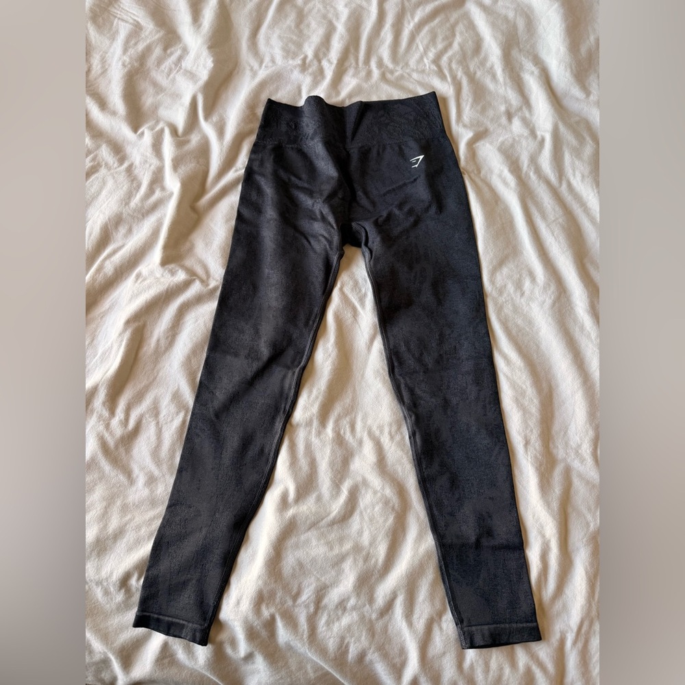 Gymshark Adapt Camo Seamless Leggings - Asphalt Grey/Black